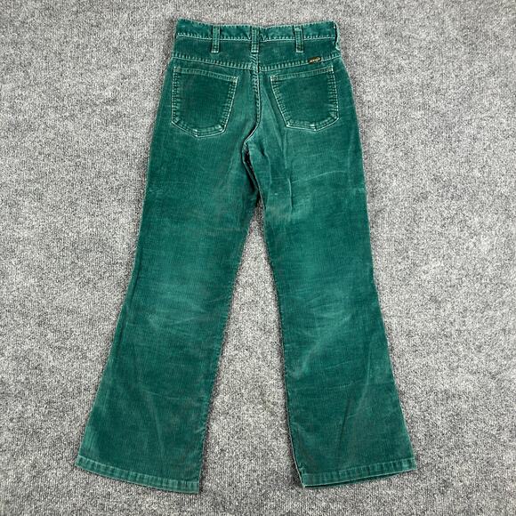 Vintage Wrangler Corduroy Pants Mens Size 27x30 Green Student - Picture 9 of 11